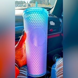 Ombré spiked blue and purple Starbucks tumbler